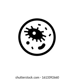 Bacteria icon template Virus or Bacteria symbol in black flat shape design isolated on white background