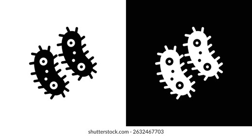 Bacteria icon Vector in flat style. Collection silhouettes