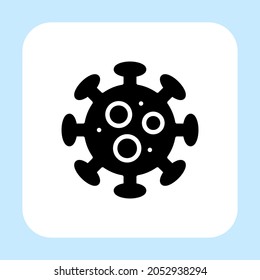 vector de icono bacteriano con estilo glifo aislado en fondo blanco. Icono de símbolo de símbolo del virus de la ilustración vectorial para medicina, ciencia, web, aplicaciones, tecnología y proyecto