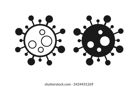 bacteria icon vector illustration. black outline isolated white background
