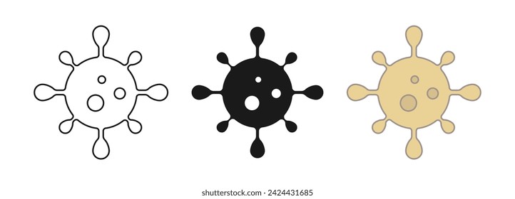 icono de bacteria ilustración vectorial. color de contorno negro aislado fondo blanco
