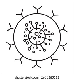 bacteria icon vector illustration. black outline isolated white background
