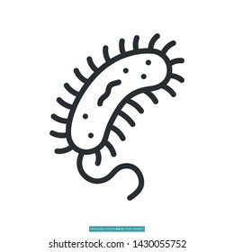 Bacteria Icon Vector Illustration Logo Template