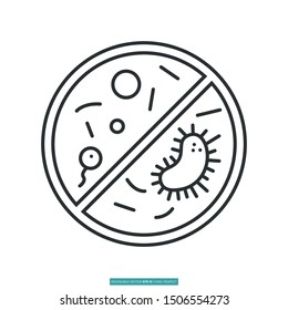 Bacteria icon vector illustration logo template for many purpose. Isolated on white background.