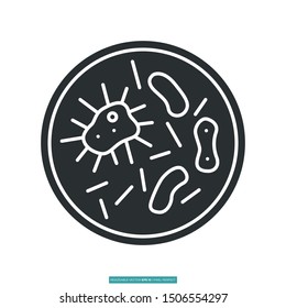 Bacteria icon vector illustration logo template for many purpose. Isolated on white background.