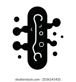 Bacteria icon vector illustration silhouette simple minimalist icon