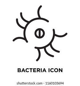 Bacteria icon vector isolated on white background, Bacteria transparent sign , line symbol or linear element design in outline style