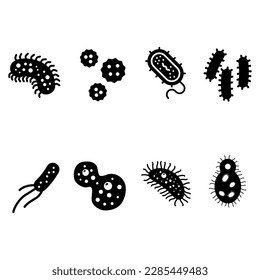Bacteria icon vector set. Virus illustration sign collection. microbe symbol.