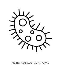 bacteria icon with white background vector stock illustration