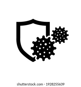 Bacteria Icon,immunity, Virus Protection Logo Isolated On White Background