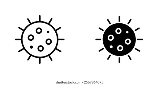 Bacteria icons collection in Filled flat and thin line style.