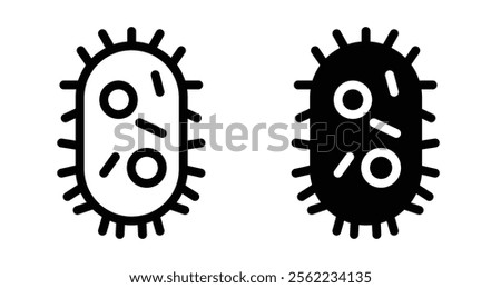 Bacteria Icons pack in outlined and flat versions