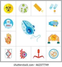 Bacteria Icons Set