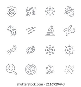 Bacteria icons set . Bacteria  pack symbol vector elements for infographic web