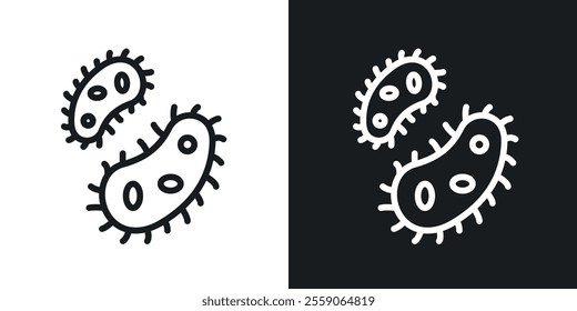 Bacteria icons. vector set in black colors