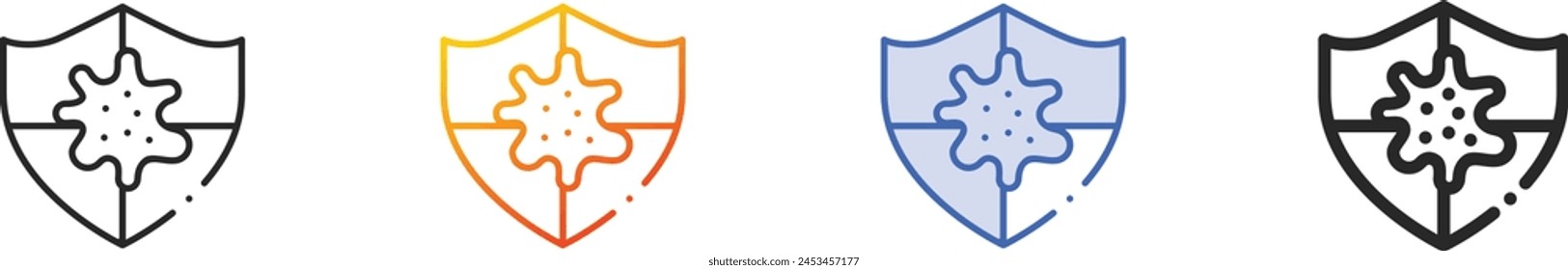 bacteria icon.Thin Linear, Gradient, Blue Stroke and bold Style Design Isolated On White Background