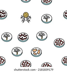 Bacteria Infection Vector Seamless Pattern Thin Line Illustration