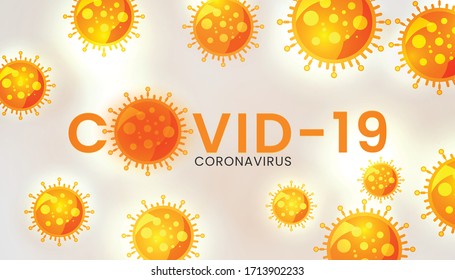 Bakterieninfektion oder Virusgrippehintergrund mit Vektorillustration des Corona-Virus 