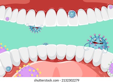 Bacteria Inside Human Mouth Illustration