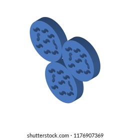 Bacteria isometric left top view 3D icon
