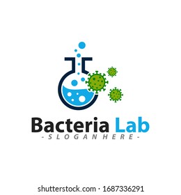 Diseño de plantillas de logotipos de bacteria Lab