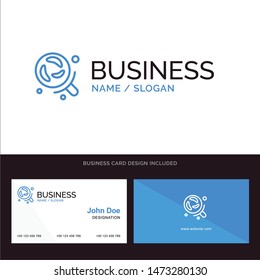 Bacteria, Laboratory, Research, Science Blue Business logo and Business Card Template. Front and Back Design