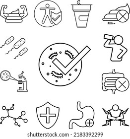 Bacteria, Lactobacillus Concept Line Icon In A Collection With Other Items