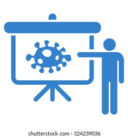 Bacteria Lecture vector icon. Style is flat symbol, cobalt color, rounded angles, white background.