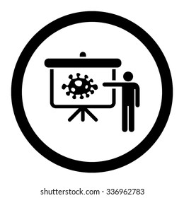Bacteria Lecture vector icon. Style is flat rounded symbol, black color, rounded angles, white background.