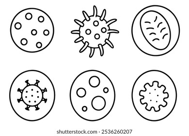 Bacteria Line Art Modern Illustration for Microbiology and Science Art (1)