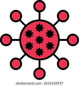 Bacteria Line Filled Vector Icon Design