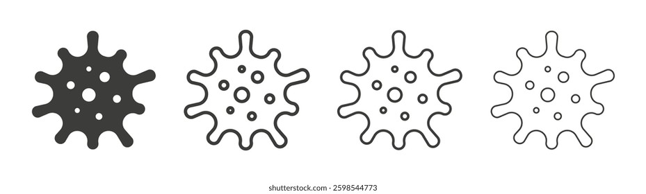 Bacteria line icon vector illustration set.