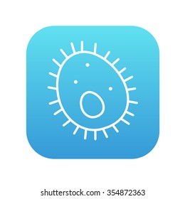 Bacteria line icon for web, mobile and infographics. Vector white icon on the blue gradient square with rounded corners isolated on white background.