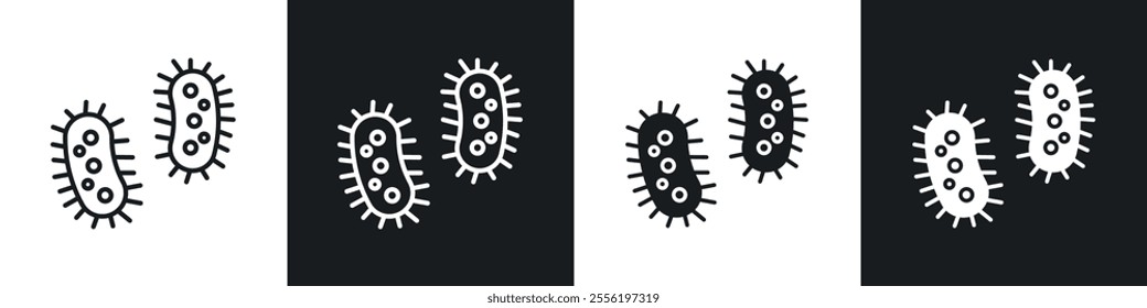 Bacteria linear icon set for app, and web design.