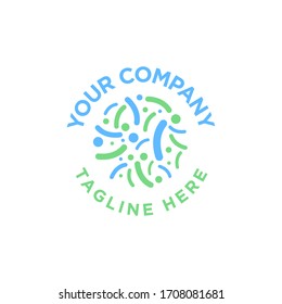 Bacteria logo design. Healthy nutrition ingredient vector design. Biological logotype