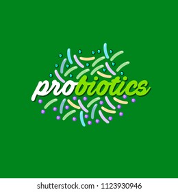 Bacteria logo. Probiotics logo. Concept of healthy nutrition ingredient for therapeutic purposes. simple flat style trend modern logotype graphic design isolated on white background