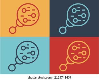 Plantilla de logotipo de bacterias, simple icono plano de bacterias, medicina, medicina