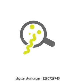 Bacteria, magnifier icon. Element of Science experiment icon for mobile concept and web apps. Detailed Bacteria, magnifier can be used for web and mobile