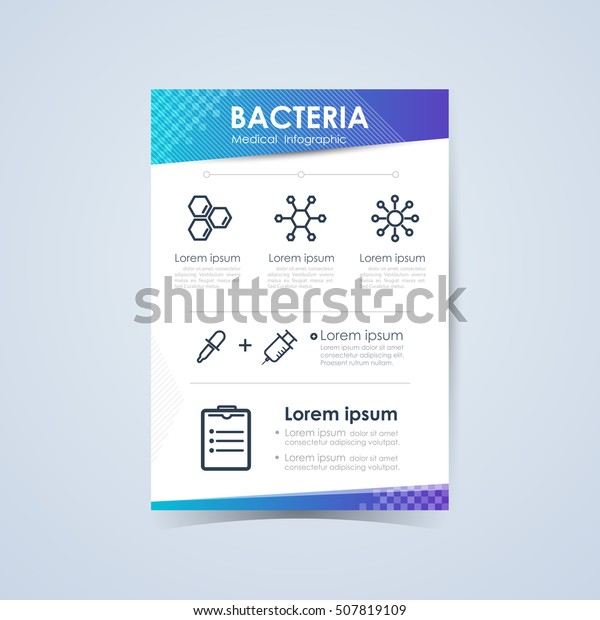 Bacteria Medical Infographic Brochures Cover Template Stock Vector ...