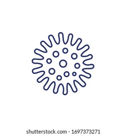 bacteria, microbe icon on white, line