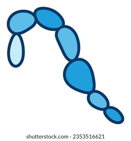 Bacteria Microbe vector concept blue icon or symbol
