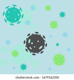 bacteria and microbes on a light background