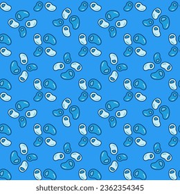 Bacteria or Microbes vector concept blue seamless pattern