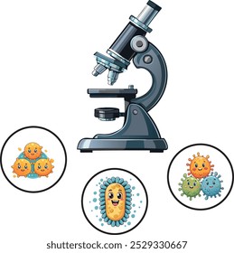 Bacteria, microbes viewed with a microscope