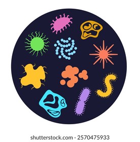 Bacteria microorganism bacillus round isolated concept. Vector graphic design illustration