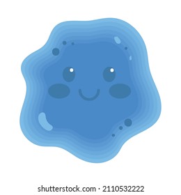 bacteria microorganism cartoon icon flat