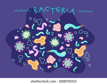 Bacteria microorganisms design, artistic vector illustration 