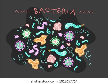 Bacteria microorganisms design, artistic vector illustration 