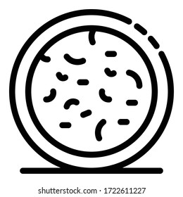 Bacteria in microscope icon. Outline bacteria in microscope vector icon for web design isolated on white background