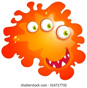 Bacteria with monster face illustration